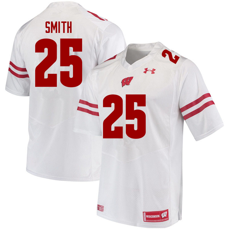 Men #25 Isaac Smith Wisconsin Badgers College Football Jerseys Sale-White - Click Image to Close